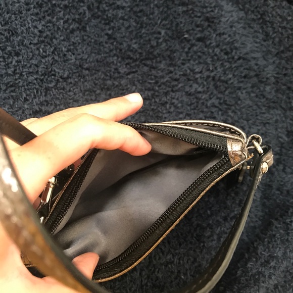 Metallic coach wristlet bag - Picture 3 of 3